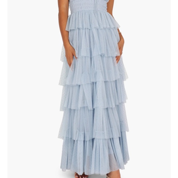 Petal and Pup Belle Swiss Dot Tulle Tiered Maxi Dress - Picture 2 of 8